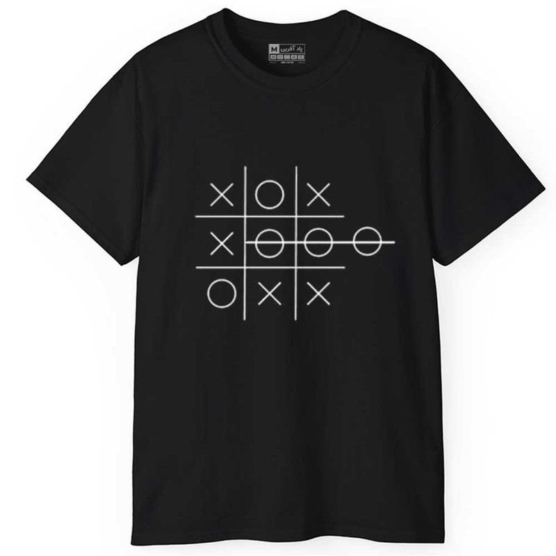 تی‌شرت آستین کوتاه مردانه پاد آفرین مدل بازی x و o کد 23
