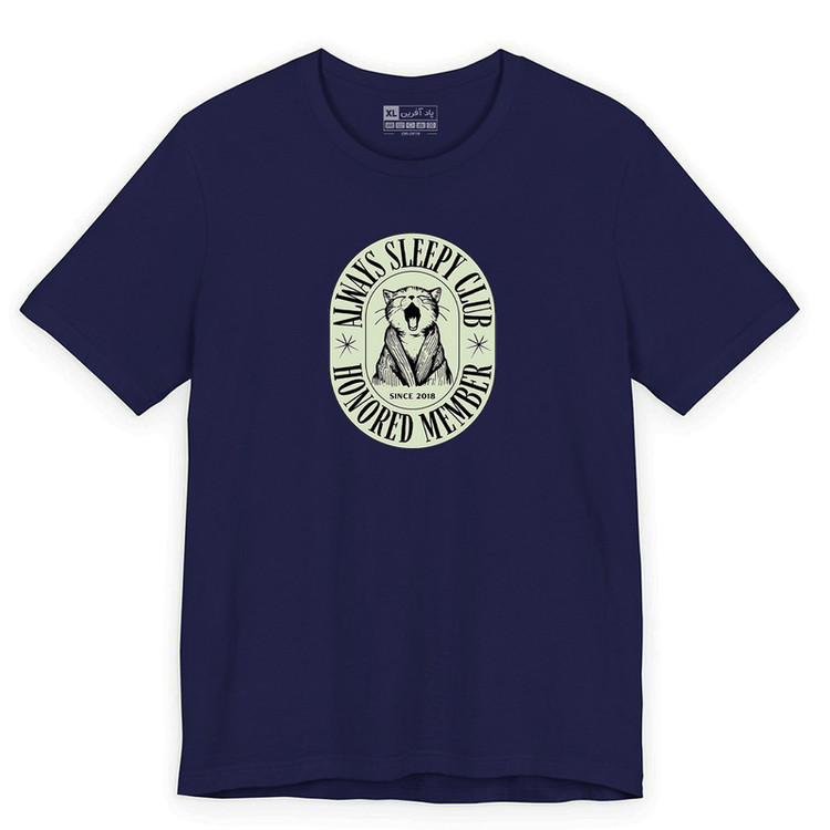 تیشرت آستین کوتاه یقه گرد مردانه پاد آفرین مدل گربه کد PS702