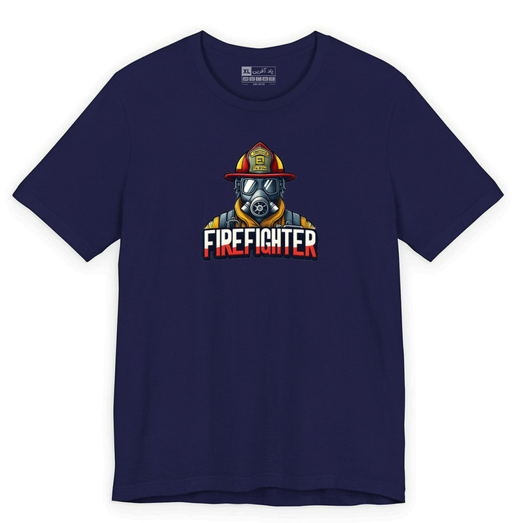 تیشرت آستین کوتاه یقه گرد مردانه پاد آفرین مدل آتش نشان کد PS502