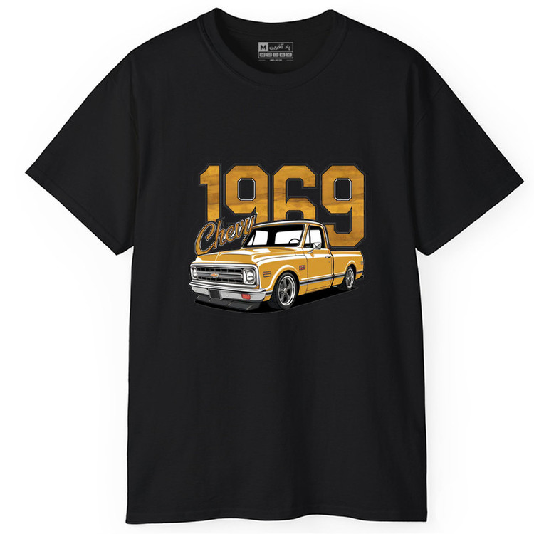 تی شرت آستین کوتاه مردانه پاد آفرین طرح ماشین کلاسیک 1969 کد 805