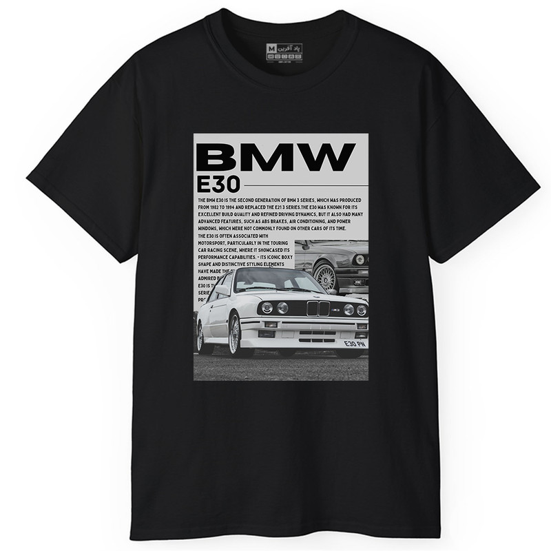 تی‌ شرت آستین کوتاه یقه گرد مردانه پاد آفرین مدل ماشین BMW کد 908