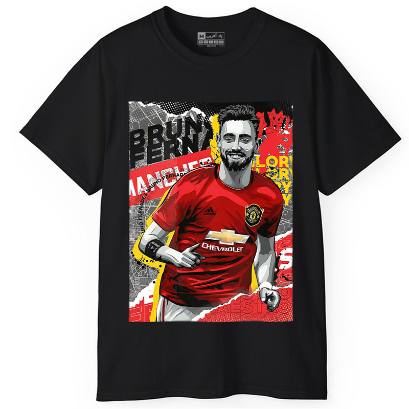 تی‌شرت آستین کوتاه یقه گرد مردانه پاد آفرین مدل برونو فرناندز کد PT2089