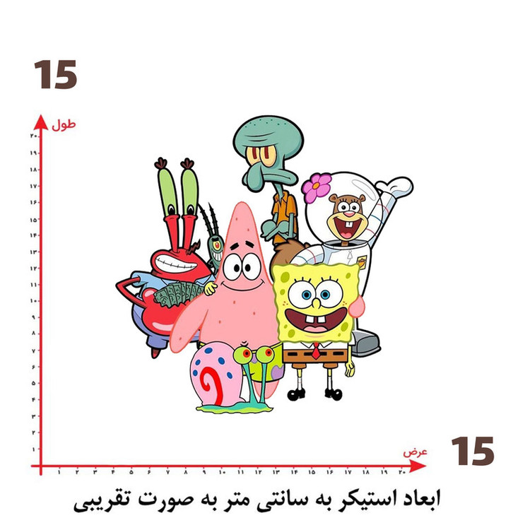 استیکر پارچه و لباس پاد آفرین طرح باب اسفنجی کد 1708