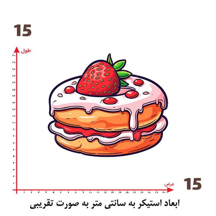 استیکر پارچه و لباس پاد آفرین طرح دونات کد 5869