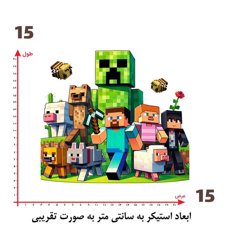 استیکر پارچه و لباس پاد آفرین طرح ماینکرافت کد 4540
