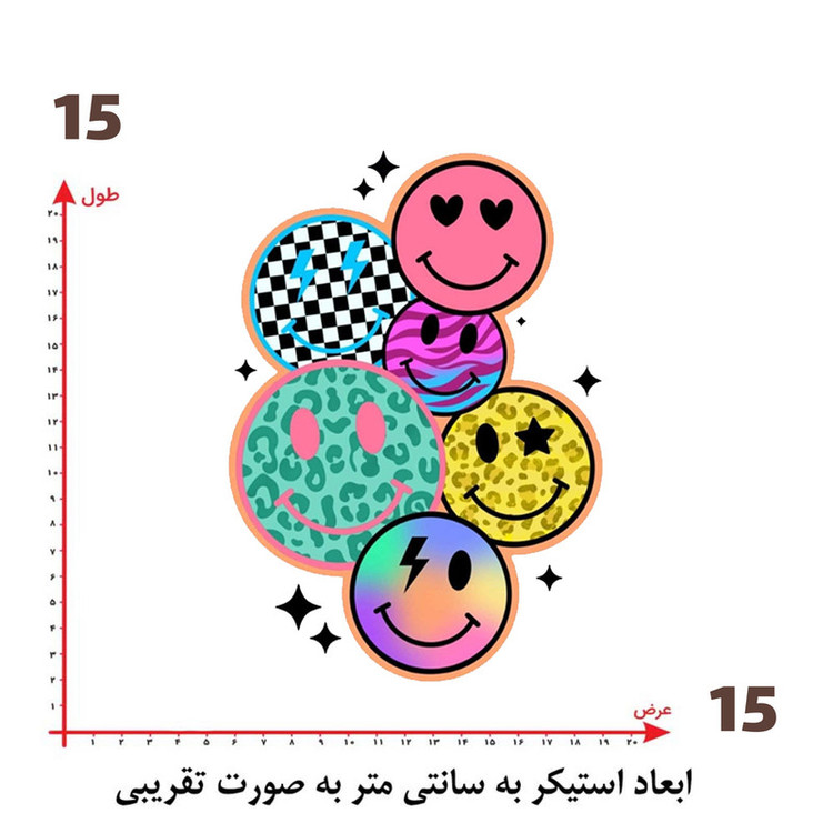 استیکر پارچه و لباس پاد آفرین طرح شکلک های بامزه کد 3709
