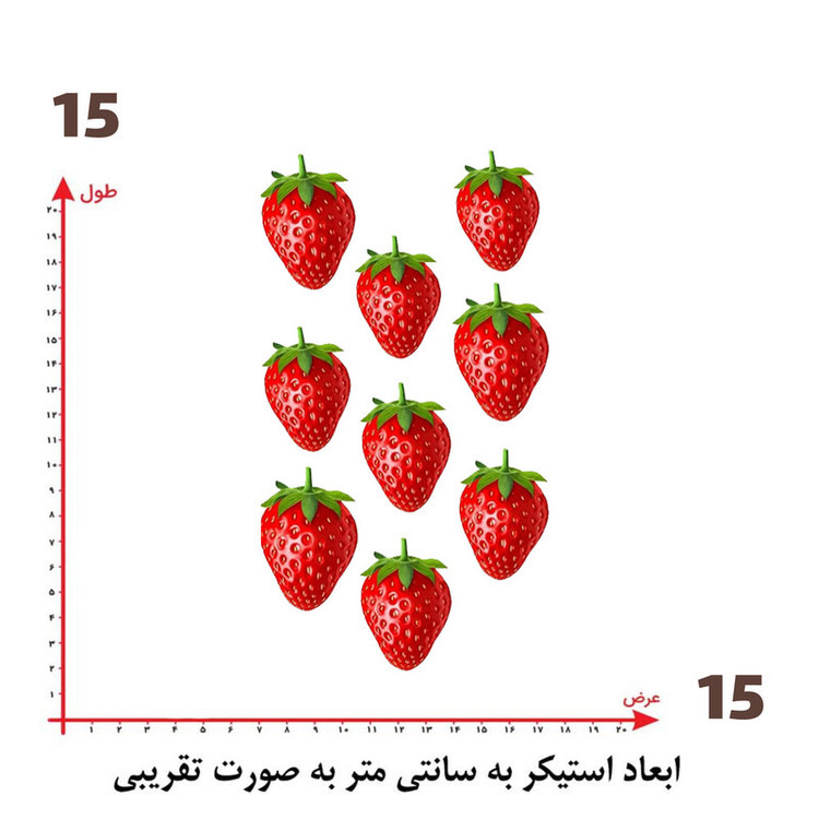 استیکر پارچه و لباس پاد آفرین طرح توت فرنگی کد 4861