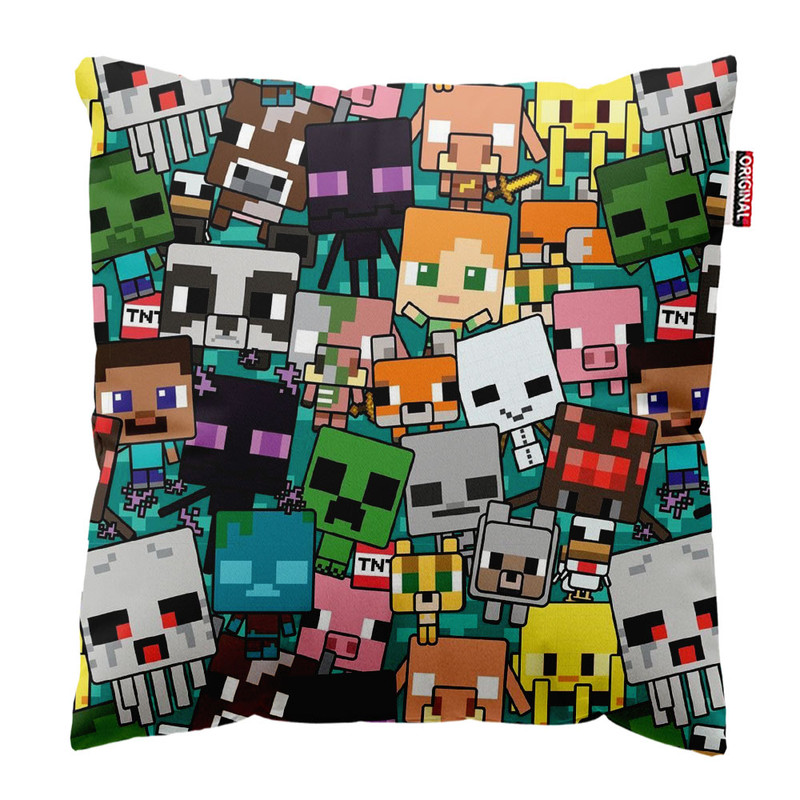 کوسن پاد آفرین طرح ماینکرافت کد 2048 سایز 30*30 سانتی متر