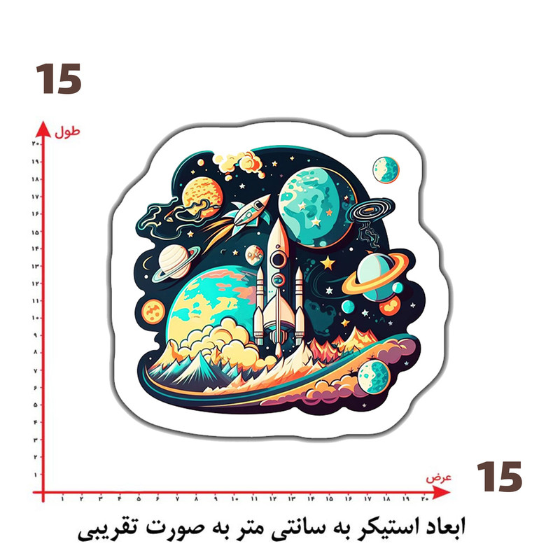 استیکر پارچه و لباس پاد آفرین طرح فضا کد 744