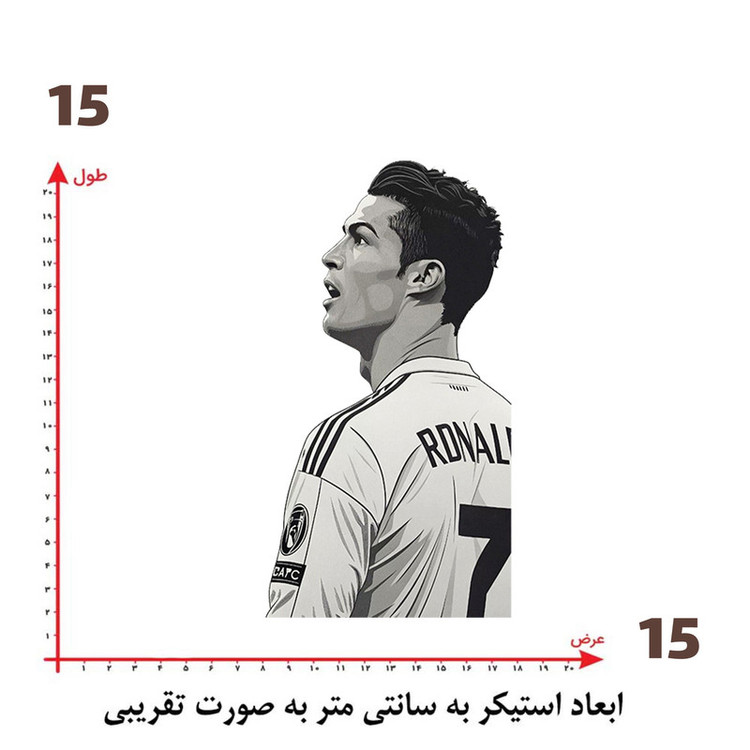 استیکر پارچه و لباس پاد آفرین طرح رونالدو کد 3165