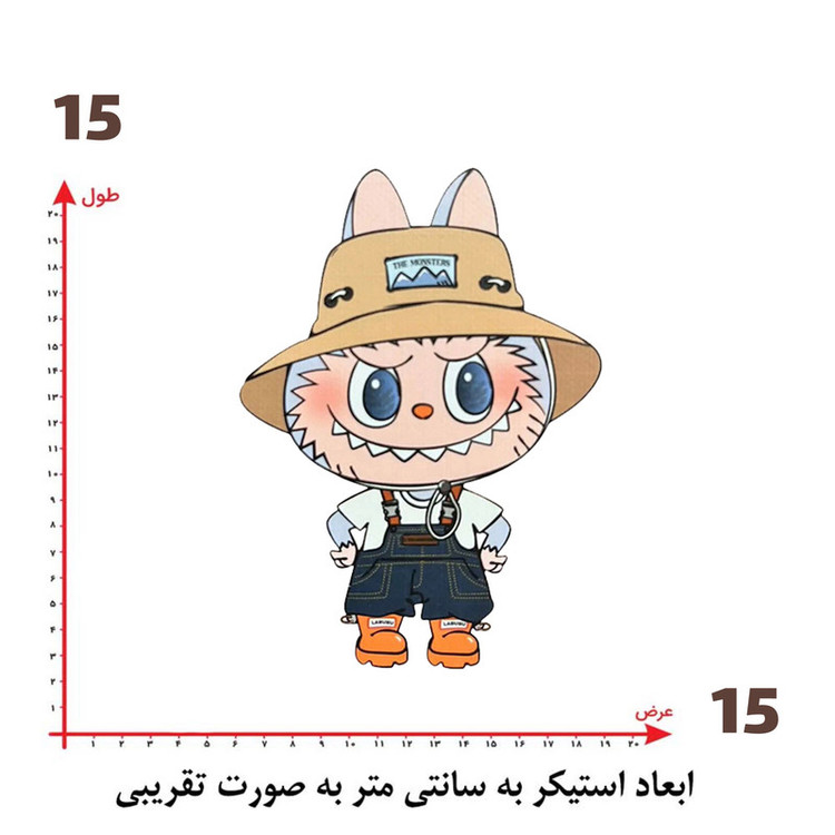 استیکر پارچه و لباس پاد آفرین طرح لبوبو کد 21