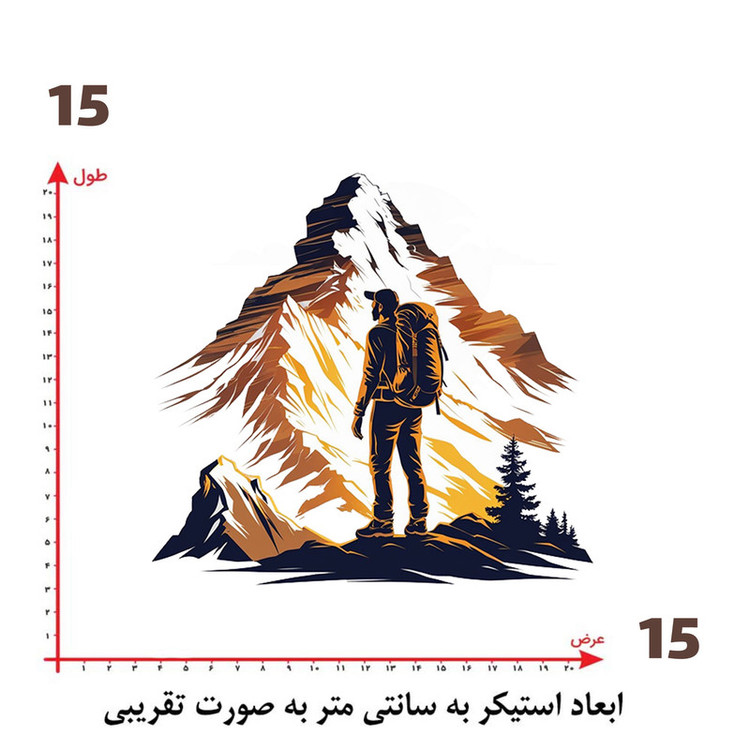 استیکر پارچه و لباس پاد آفرین طرح مرد کوهنورد کد 3237