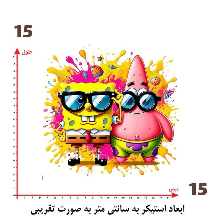 استیکر پارچه و لباس پاد آفرین طرح باب اسفنجی کد 1032