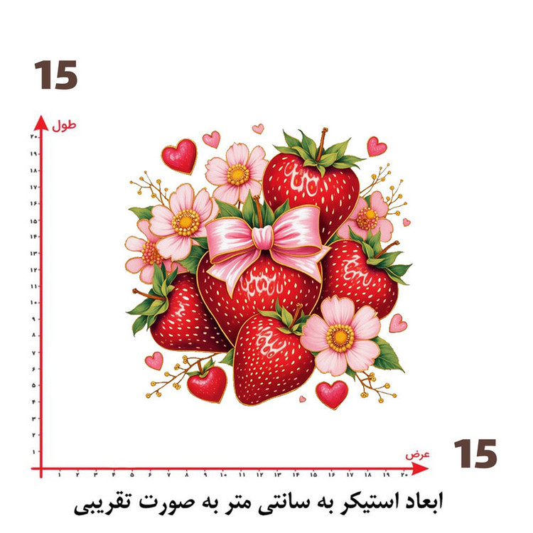 استیکر پارچه و لباس پاد آفرین طرح توت فرنگی کد 5060