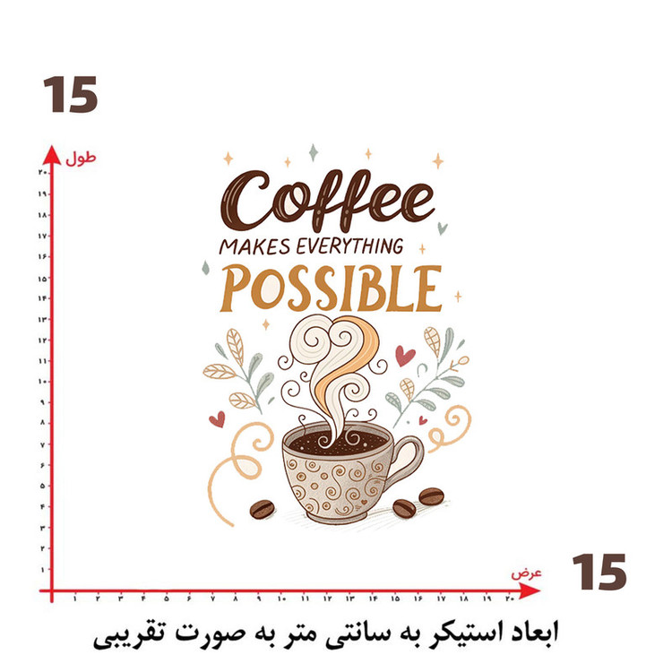 استیکر پارچه و لباس پاد آفرین طرح کافی کد 2673