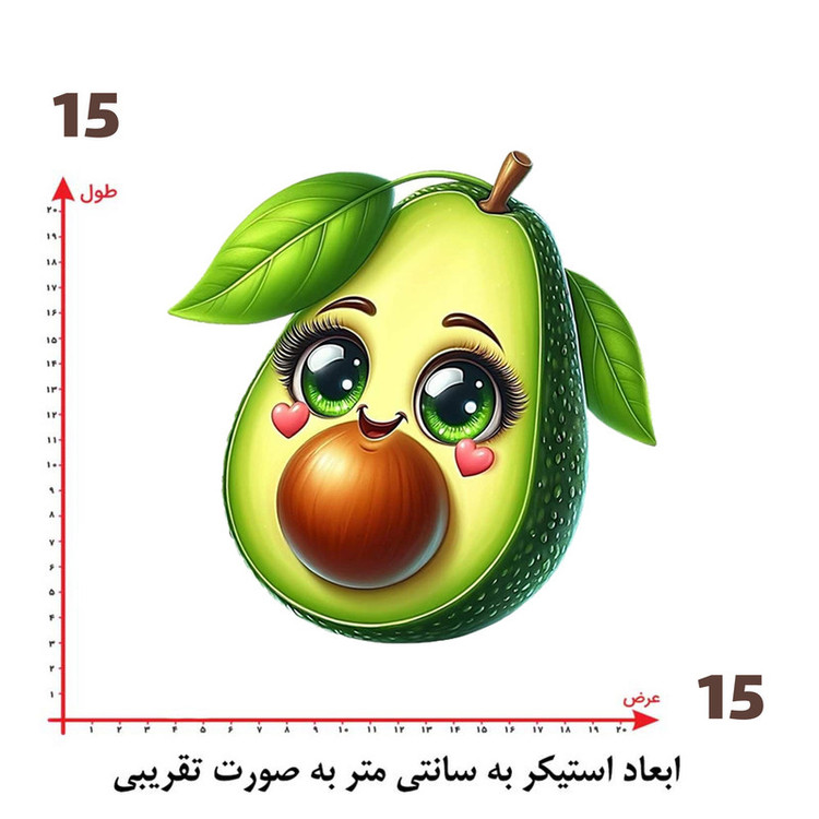 استیکر پارچه و لباس پاد آفرین طرح کارتونی آووکادو کد 4015
