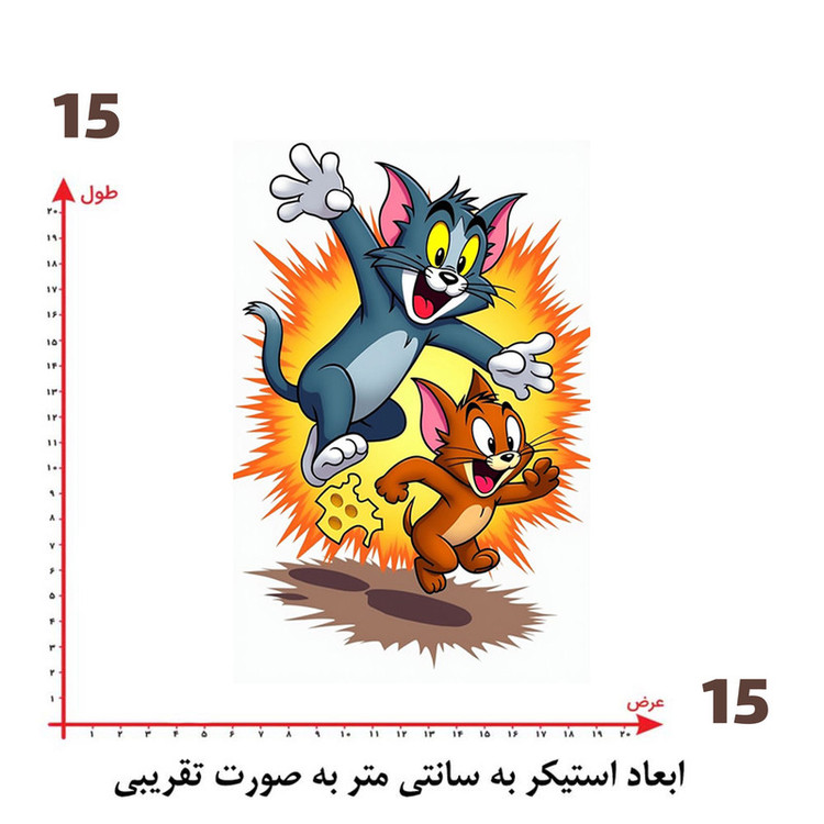 استیکر پارچه و لباس پاد آفرین طرح تام و جری کد 657