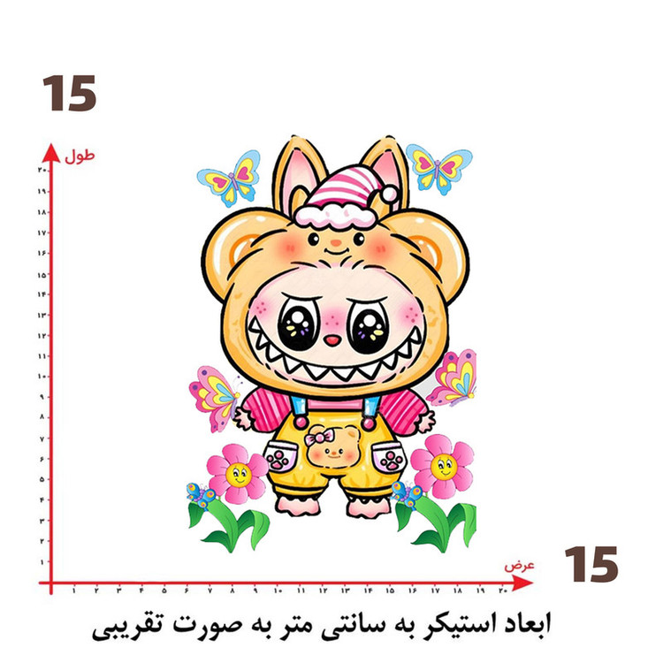 استیکر پارچه و لباس پاد آفرین طرح لبوبو کد 142