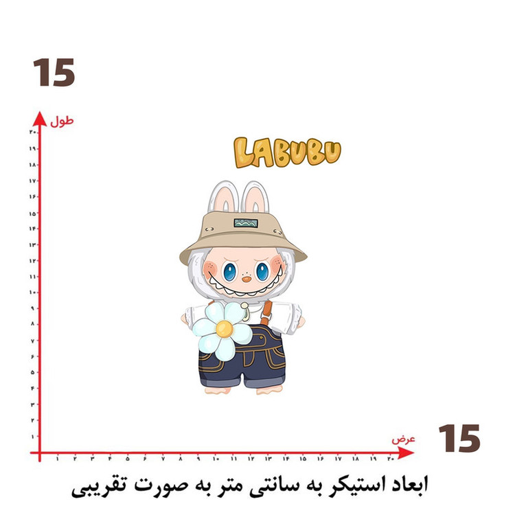 استیکر پارچه و لباس پاد آفرین طرح لبوبو کد 186