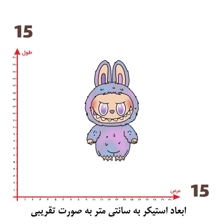 استیکر پارچه و لباس پاد آفرین طرح لبوبو کد 65