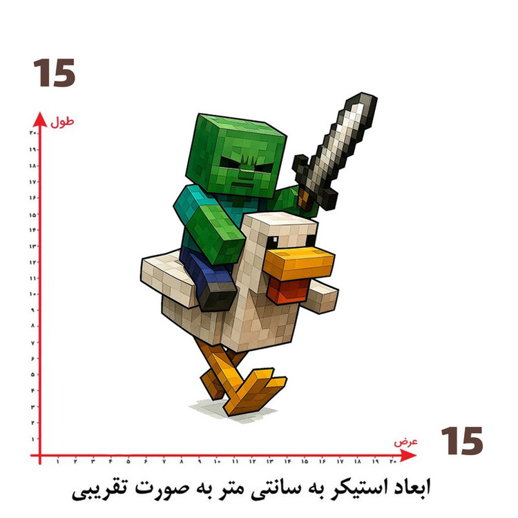 استیکر پارچه و لباس پاد آفرین طرح ماینکرافت کد 4860