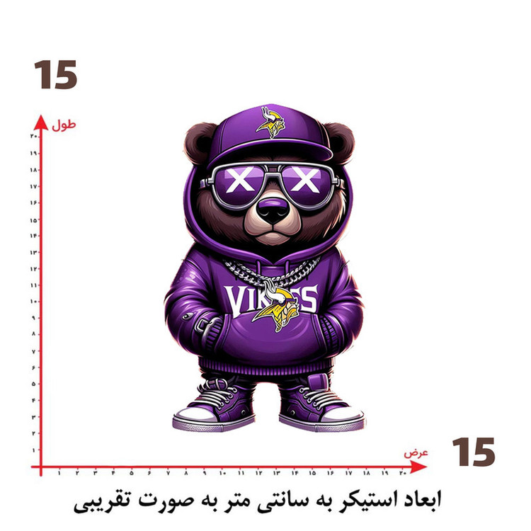 استیکر پارچه و لباس پاد آفرین طرح خرسی کد 678