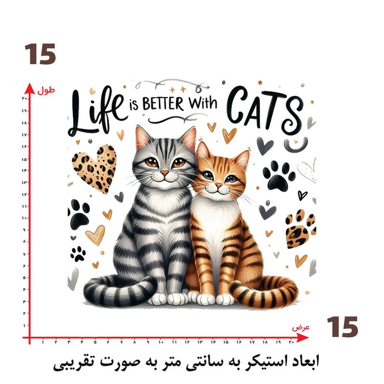 استیکر پارچه و لباس پاد آفرین طرح گربه کد 1262
