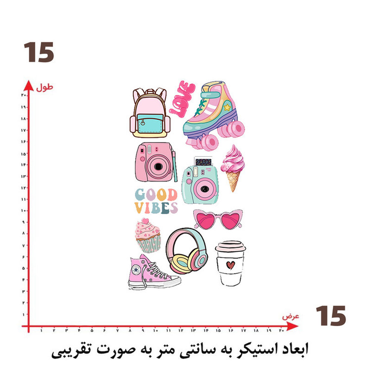 استیکر پارچه و لباس پاد آفرین طرح کارتونی کد 5816