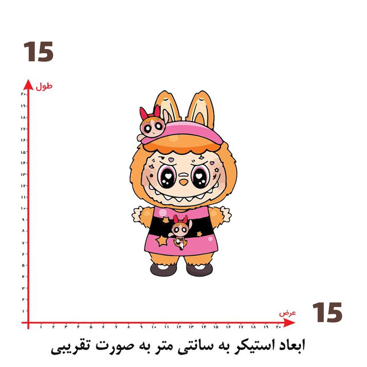 استیکر پارچه و لباس پاد آفرین طرح لبوبو کد 41