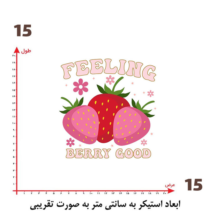 استیکر پارچه و لباس پاد آفرین طرح توت فرنگی کد 3691