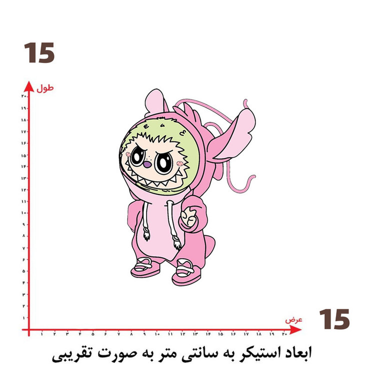 استیکر پارچه و لباس پاد آفرین طرح لبوبو کد 85