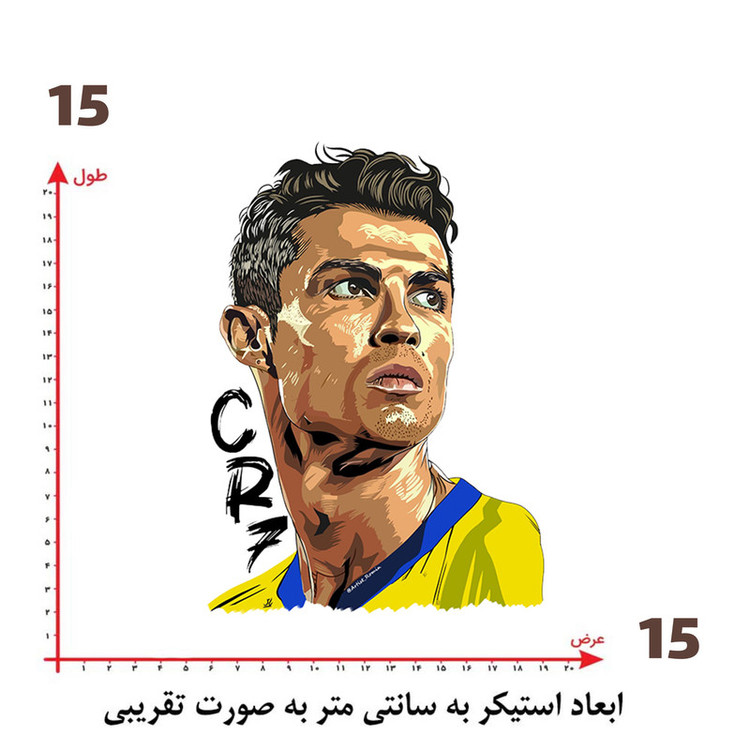 استیکر پارچه و لباس پاد آفرین طرح رونالدو کد 2386