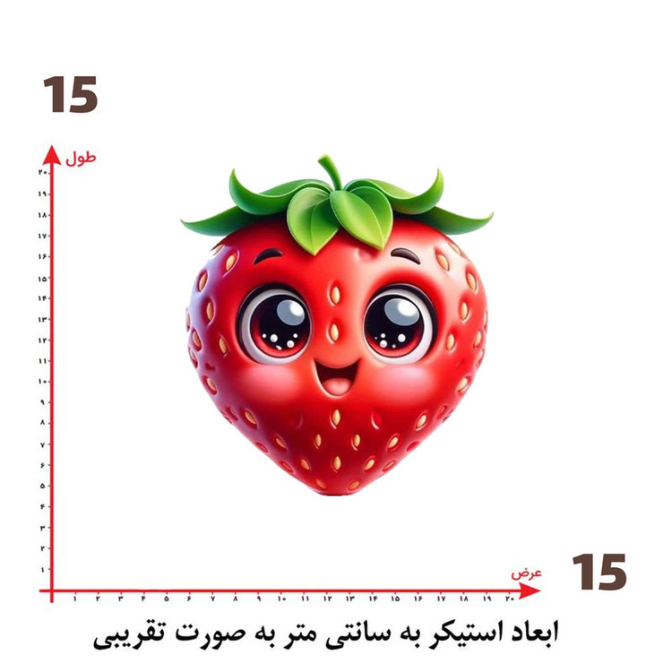 استیکر پارچه و لباس پاد آفرین طرح کارتونی توت فرنگی کد 4016