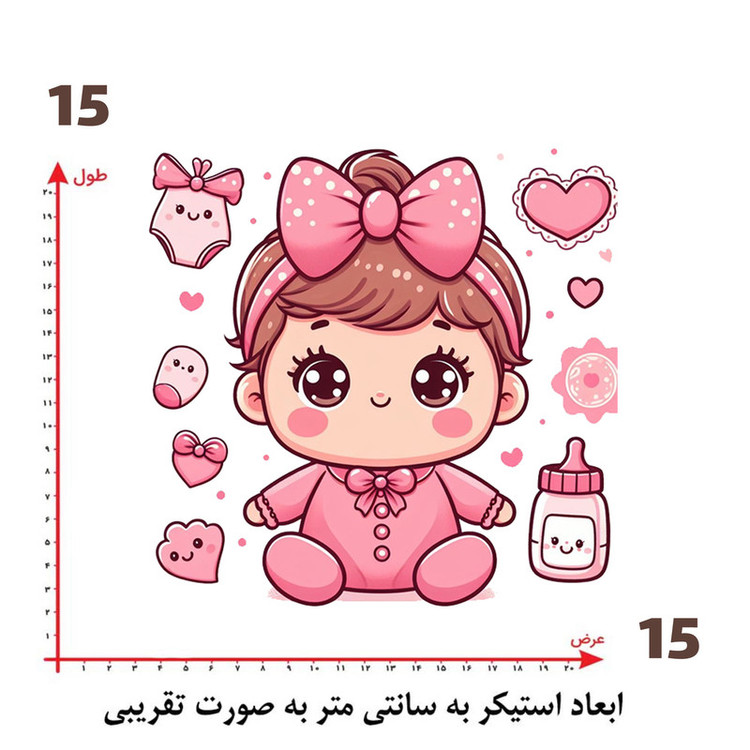 استیکر پارچه و لباس پاد آفرین طرح نی نی کد 3841