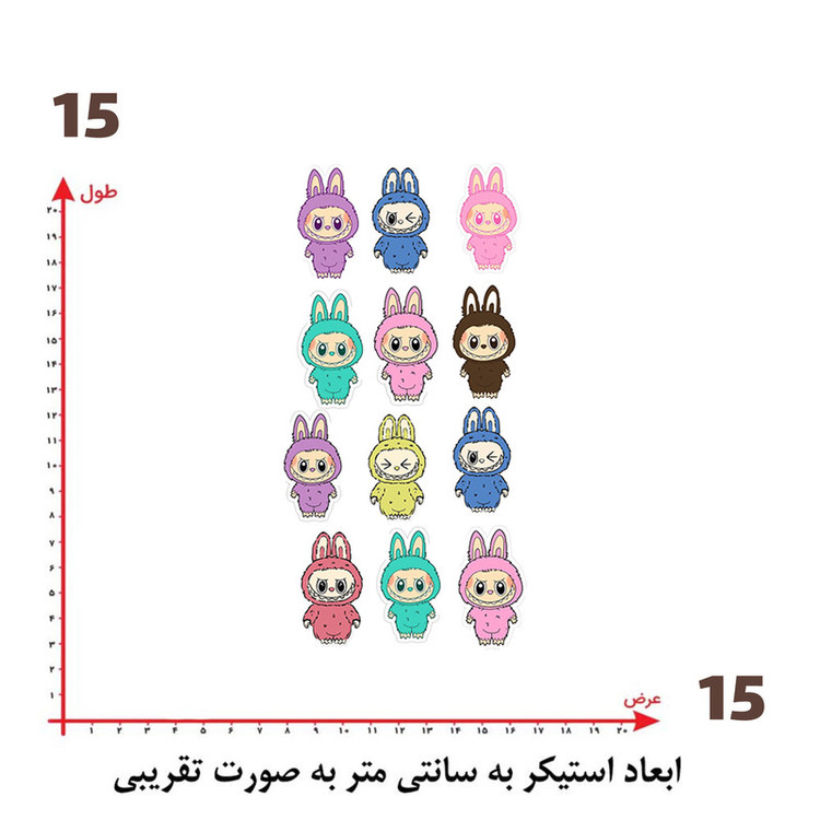 استیکر پارچه و لباس پاد آفرین طرح لبوبو کد 187