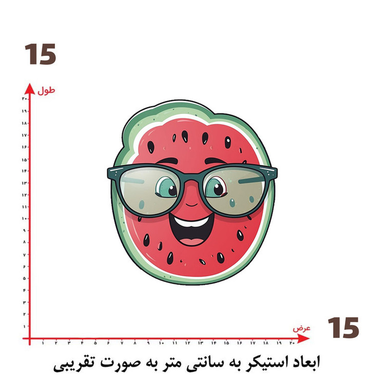 استیکر پارچه و لباس پاد آفرین طرح کارتونی هندونه کد 5455