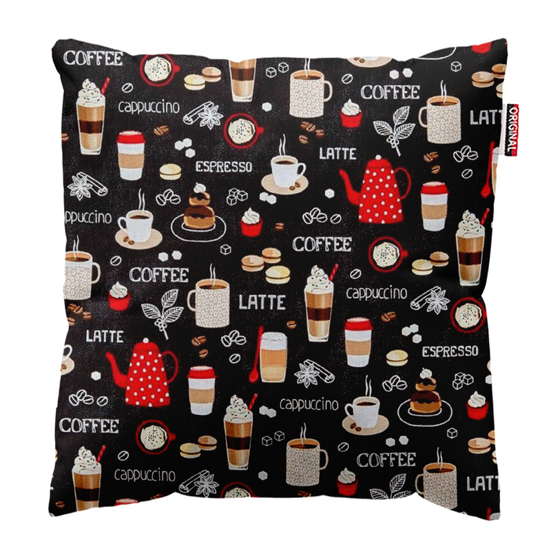 کوسن پاد آفرین طرح قهوه کافی کافه coffee کد 3988 سایز 30*30 سانتی متر