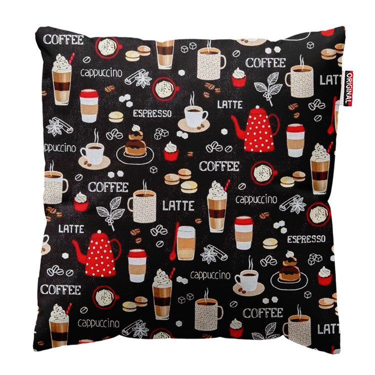 کوسن پاد آفرین طرح قهوه کافی کافه coffee کد 3988 سایز 30*30 سانتی متر