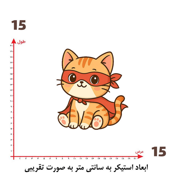 استیکر پارچه و لباس پاد آفرین طرح کارتونی گربه کد 5480
