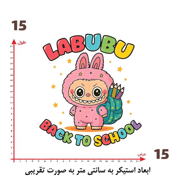 استیکر پارچه و لباس پاد آفرین طرح لبوبو کد 5257