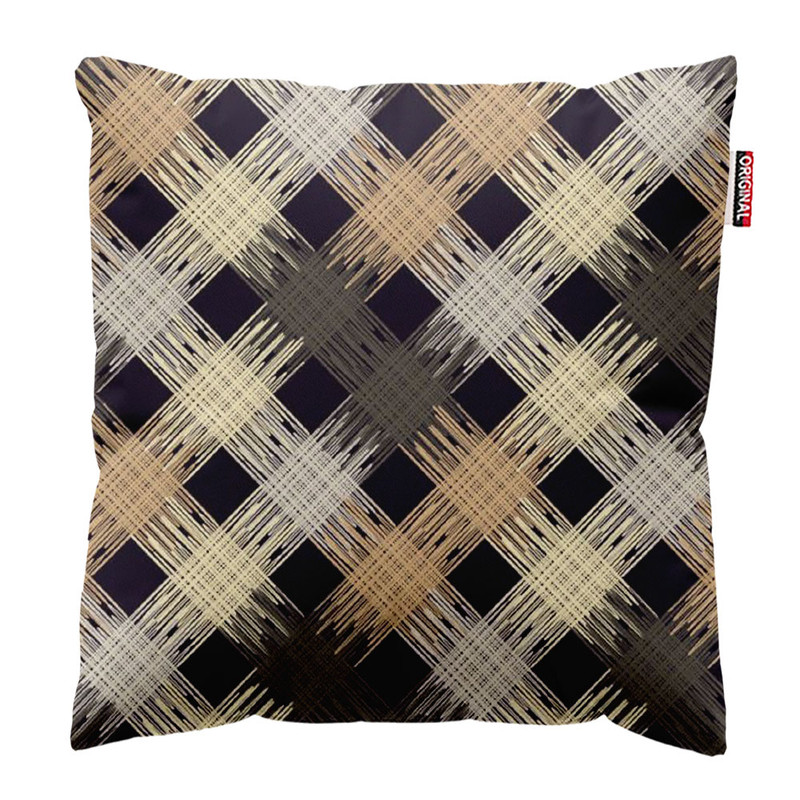 کوسن پاد آفرین طرح چهارخونه سنتی کلاسیک کد 1574 سایز 30*30 سانتی متر