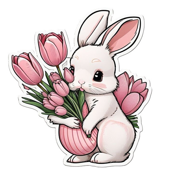 استیکر پارچه و لباس پاد آفرین طرح خرگوشی کد 2938