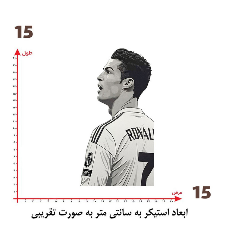 استیکر پارچه و لباس پاد آفرین طرح رونالدو کد 4407