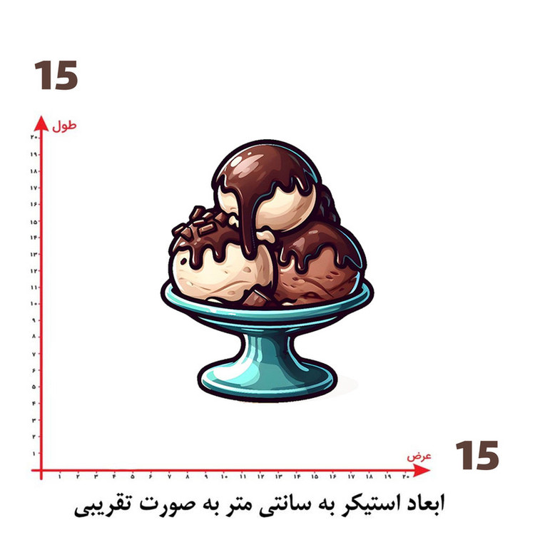 استیکر پارچه و لباس پاد آفرین طرح بستنی کد 5927