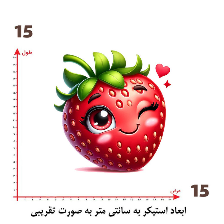 استیکر پارچه و لباس پاد آفرین طرح توت فرنگی کد 3984
