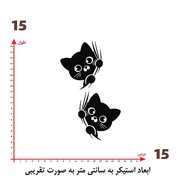استیکر پارچه و لباس پاد آفرین طرح گربه کد 1