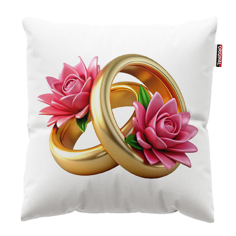 کوسن پاد آفرین طرح حلقه و گل کد 2921 سایز 30*30 سانتی متر