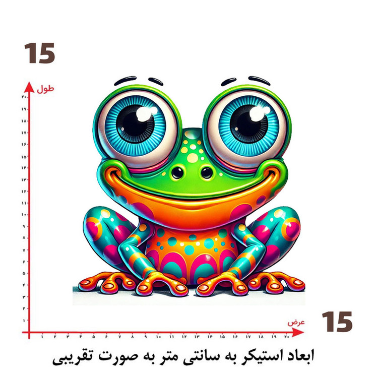 استیکر پارچه و لباس پاد آفرین طرح قورباغه بامزه کد 1156