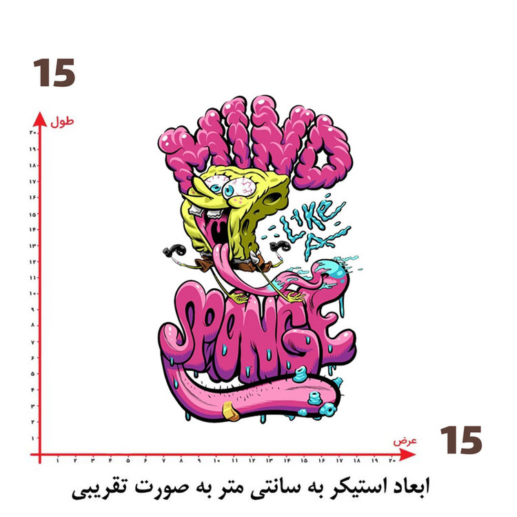 استیکر پارچه و لباس پاد آفرین طرح باب اسفنجی کد 1936