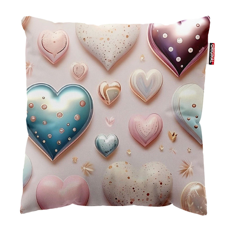 کوسن پاد آفرین طرح قلب کد 3429 سایز 30*30 سانتی متر
